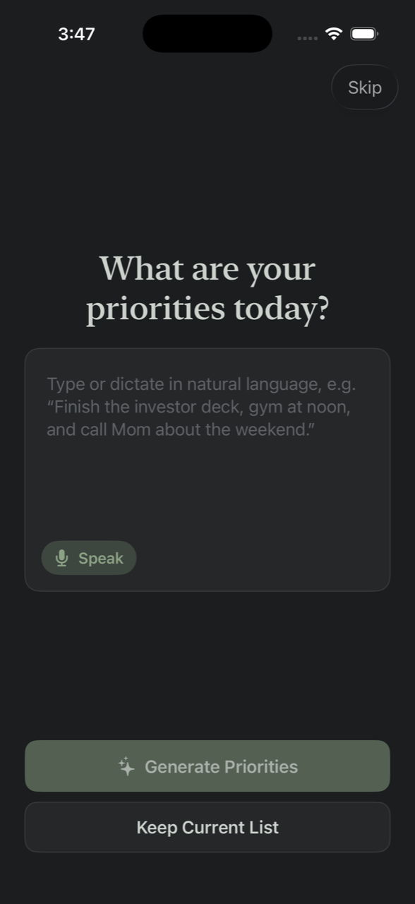Day Start: What are your priorities today?